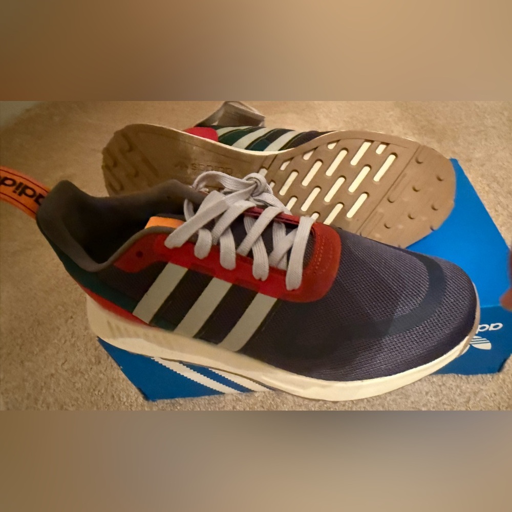 Adidas Men's Blue and Red Sneakers